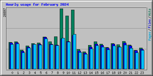 Hourly usage for February 2024